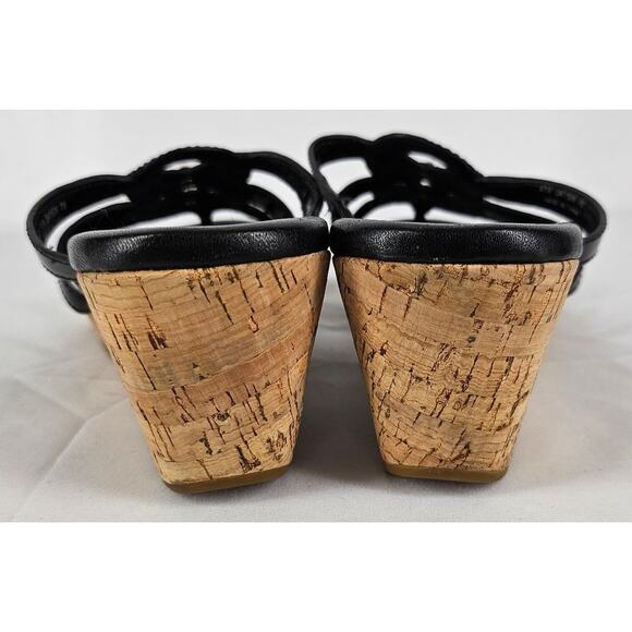 COLE HAAN WOMEN'S BLACK LEATHER THONG STRAPPY PLATFORM SANDALS SIZE 7B - Picture 4 of 11